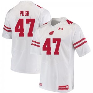 Men's Wisconsin Badgers NCAA #47 Jack Pugh White Authentic Under Armour Stitched College Football Jersey HS31H43GF